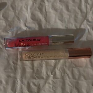L.A. Colors Holographic Pink & High Shine Clear Lip Gloss Duo